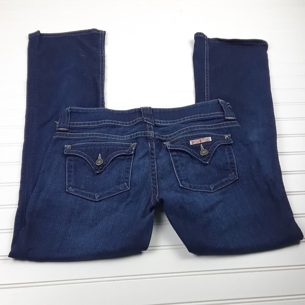 Hudson Women's Size 28 31 Inseam Dark Blue Denim Boot Leg Jeans W170LDAP